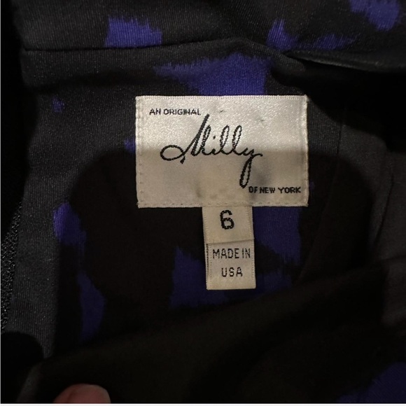 Milly of New York Black and Blue Patterned Dress - Picture 3 of 3